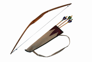 Drevený luk 93cm tulec 5 výstrel 6-10 rokov hit