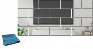 Detské samolepky na stenu - Zrkadlo Dekoratívne tehly 30x12cm 16 prvky L4