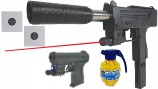 Detská zbraň - Mac-10 nôž puška 6mm Uzi + pištole + granátové jablko