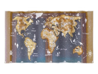 Záclony do detskej izby - Mapa sveta záclona 215 x 120 cm | záclony