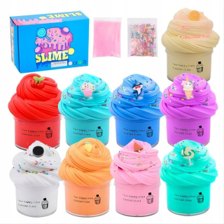 Modelovacia hmota - Plastový masový maslo slime 9 pastelové farebné