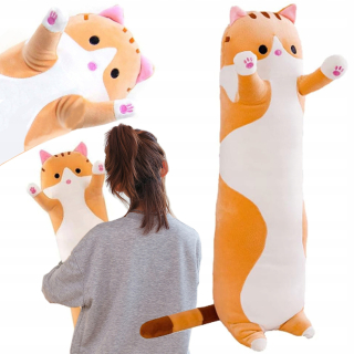 Maskot plyšový vankúš Orec mačka dlhá 70 cm