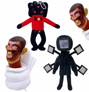 Maskot Skibidi toaleta plyšový 28 cm veľký TVman Titan Speakerman toaleta