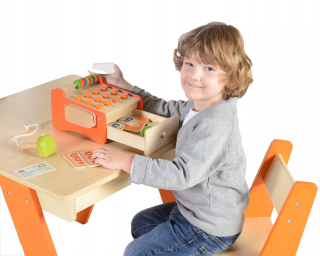 Detská pokladňa - obchod - Masterkid Drevená Shop Cash Money Card