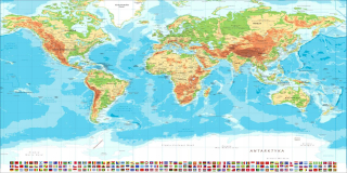 Ochranná podložka podložka na stôl podložka mapa sveta vlajky V POĽSKE 120x60