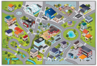 Koberec do detskej izby - Fun Mat mäkké City Streets Cesty 100x150cm