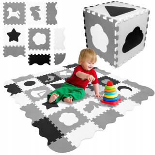 Vzdelávacia mata penová puzzle Playpen 53 El XXL 3in1 pre deti veľká hrubá