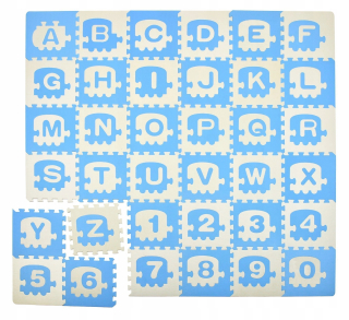 Vzdelávacia podložka pre deti - Foam Mat Humbi Puzzle Abeceda Train 180x180
