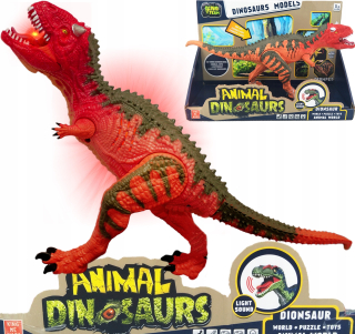 Mega veľký pohyblivý dinosaur carnotaaur svieti