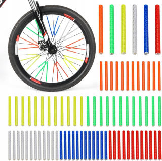 MEGA sada odrážadiel na bicykel, lúčové trubice, neónové, farebné, 72 kusov