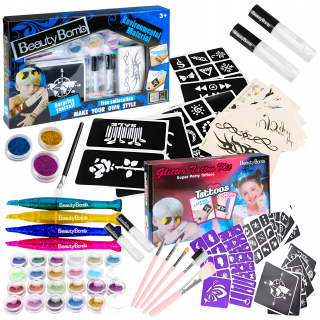 Mega tetovacie sady kefy šablóny DIY XXL Vzory