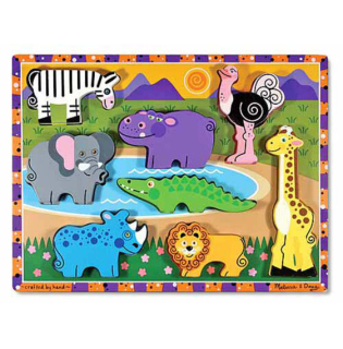 Melissa Doug Thick Puzzle Puzzle figúrky Safari