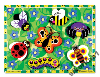 Melissa doug drevený hmyz hrubý puzzle bloky