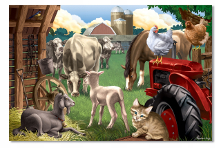 MELISSA DOUG PUZZLE NA COUNTRY FARM YARD 100 ks.