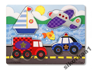 Melissa Doug puzzle s rôznymi vozidlami textúrou