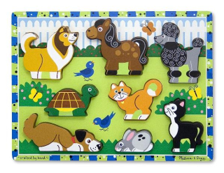 Melissa Doug drevené zvierat B. Thick puzzle