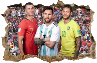 Detské samolepky na stenu - Messi Ronaldo NeyMar Sticker 100x65 # 86