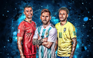 Detské samolepky na stenu - Messi Ronaldo Neymar Sticker - Plagát 120 cm K243