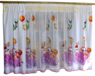 Záclony do detskej izby - MG firana Rabbit Looney WB01 + Záclony Promotion