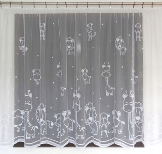 Záclony do detskej izby - MG firana Lew 622/433 300x150 White Ready s páskou