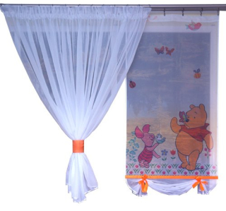 Záclony do detskej izby - MG firana Panel Medvedík Patterns + zvonenie 300 New