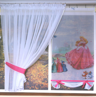 Záclony do detskej izby - MG firana Panel Medvedík Patterns + firana 300 New