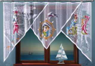 Záclony do detskej izby - MG CURTAIN PIRATKI 300X160 ready COLOR JACQUARD