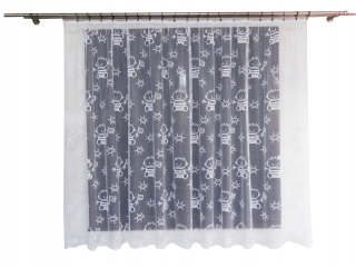 Záclony do detskej izby - MG záclonové lode medvedík 300x160 Ready s Jacquard pásky