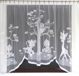 Záclony do detskej izby - MG záclonové domáce zvieratá Bow 300x150 s páskou