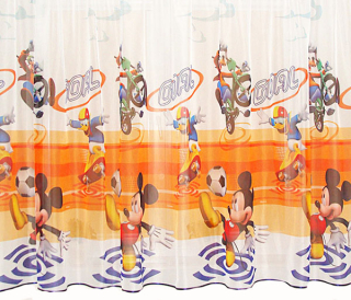 Záclony do detskej izby - MG opona Ready Mickey Mouse Da12 310x155 s páskou