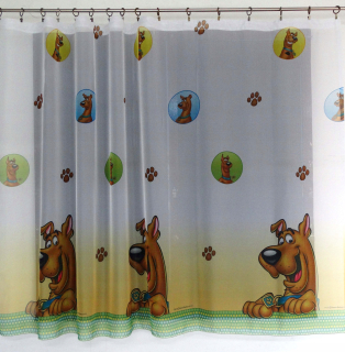 Záclony do detskej izby - Mg opona Ready Scooby Doo WB11 230x210 s páskou
