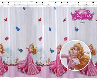 Záclony do detskej izby - MG firana Woal Princess Da24 160x155 s páskou x2
