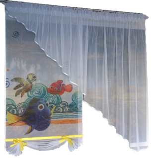 Záclony do detskej izby - Obrazovka MG KPL DISNEY NEMO + skos 300cm NEW