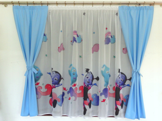 Záclony do detskej izby - MG KPL firana DISNEY 60 Patterns + modrá Záclony