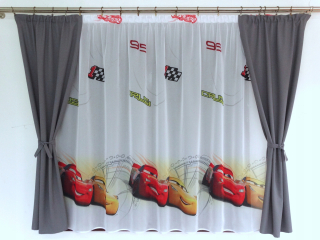 Záclony do detskej izby - MG KPL firana DISNEY 60 Patterns + Popiel Záclony