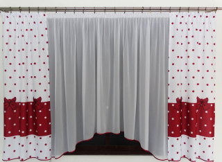 Záclony do detskej izby - Mg Kpl firana Woal + záclony Bow Red New