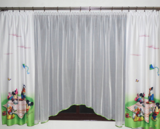 Záclony do detskej izby - MG KPL firana WOAL + Curins Mickey Mickey DA11