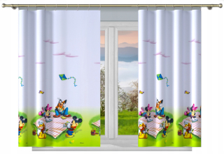 Závesy do detskej izby - Tape MG Mickey Mouse Curtain DA11 75X155CM Ready