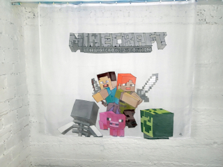 Záclony do detskej izby - Mine firana FIRANKA Woal Curtain Lego Craft!