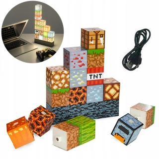 Nočná lampa do detskej izby - Minecraft 16 DIY Blocks nočná lampa pre deti