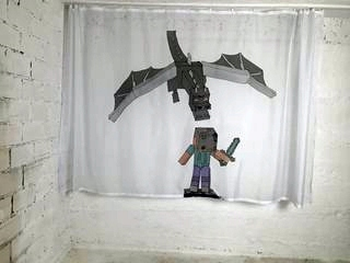 Záclony do detskej izby - Minecraft firana záves curtainshotdragon