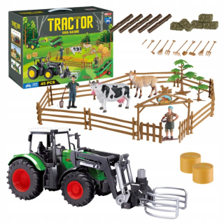 MINI FARMOVÝ TRAKTOR ZVIERATÁ SÍDLA FARMÁRSKA SET PRE DETI NÁRADIE + AK