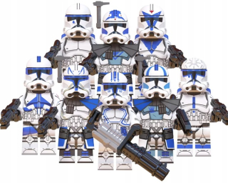 BLOKY SÚPRAVA 8 POSTAVIČIEK STAR WARS ECHO PEVNÉ KUFRE JESSE REX TUP KIX FIVES