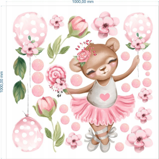 Detské samolepky na stenu - Balet Balet Balloons Wall Stickers 100 cm
