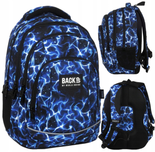 ZÁLOŽNÝ ŠKOLSKÝ BATOH PRE MLÁDEŽ, 4 priehradky, VODA NAVY BLUE SKY