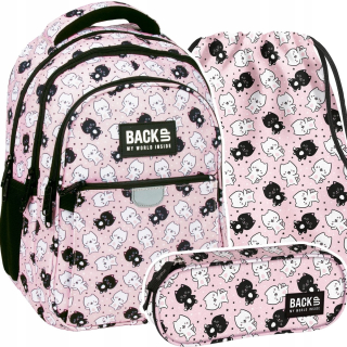 Viackomorový školský batoh Backup biely, čierny, Odtiene ružovej, Viacfarebný 24 l + 2 ďalšie produkty
