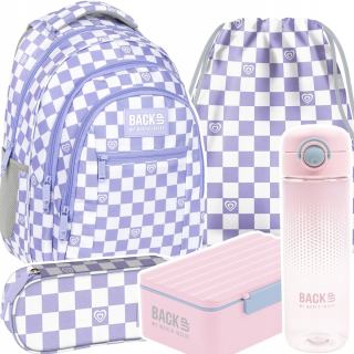 Viackomorový školský batoh Backup biely, Odtiene fialovej, Odtiene sivej a striebornej 26 l + 4 ďalšie produkty