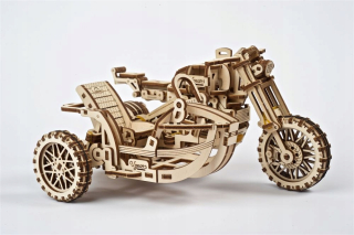 Model Ugears Scrambler Motocykel s postranným vozíkom