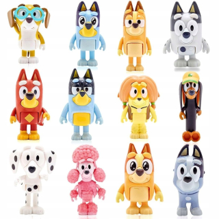 MODRÉ FÓRKY S MODROU RODINOU CELÝ SET 12 KUSOV Kĺbové figúrky 5-8cm
