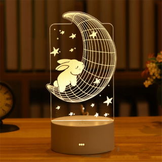 Stolová lampa do detskej izby - MONOCHROMOVÁ TEPLÁ NOC SVETLO SVETLO